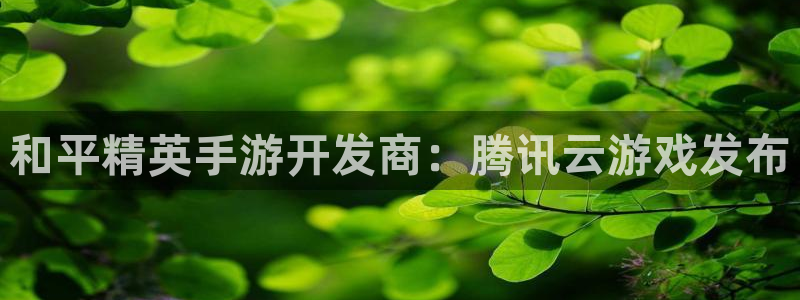 恒盛娱乐：和平精英手游开发商：腾讯云游戏发布
